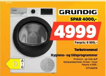 POWER Grundig Tørketrommel Hygiene- og tidsprogrammer tilbud