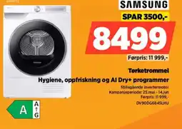 POWER Samsung Tørketrommel Hygiene, oppfriskning og Al Dry+ programmer tilbud