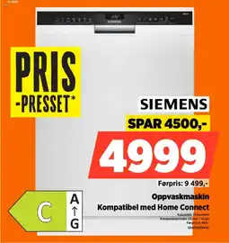 POWER Siemens Oppvaskmaskin Kompatibel med Home Connect tilbud