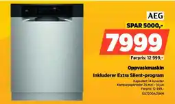 POWER Aeg Oppvaskmaskin Inkluderer Extra Silent-program tilbud