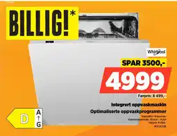 POWER Whirlpool Integrert oppvaskmaskin Optimaliserte oppvaskprogrammer tilbud