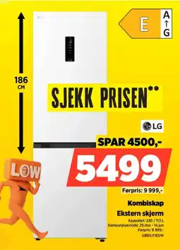 POWER Lg Kombiskap Ekstern skjerm tilbud
