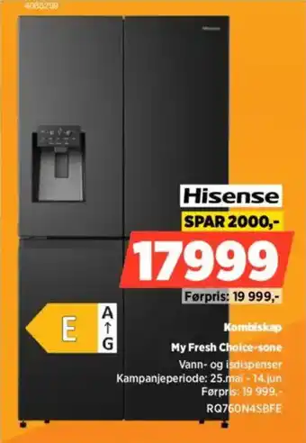 POWER Hisense Kombiskap My Fresh Choice-sone tilbud