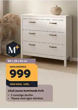 Megaflis Lind Leona kommode hvit tilbud