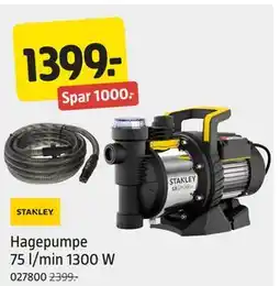 Jula Hagepumpe 75 l/min 1300 W tilbud