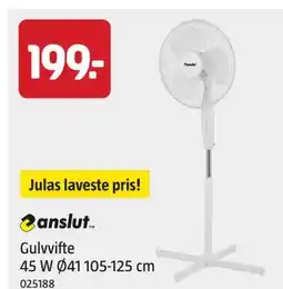 Jula Gulvvifte 45 W Ø41 105-125 cm tilbud