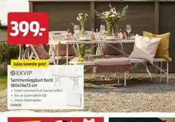 Jula Sammenleggbart bord 180x74x73 cm tilbud