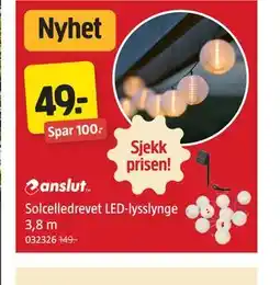 Jula Solcelledrevet LED-lysslynge 3,8 m tilbud