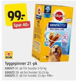 Jula Tyggepinner 21 -pk tilbud