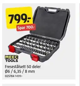 Jula Fresestålsett 50 deler Ø6 / 6,35 / 8 mm tilbud
