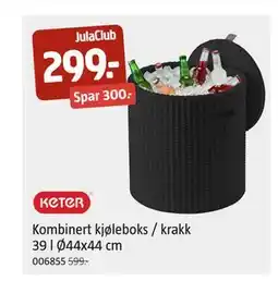 Jula Kombinert kjøleboks / krakk 39 l Ø44x44 cm, Medlemspris tilbud