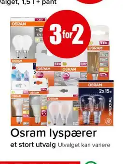 Spar Osram lyspærer tilbud