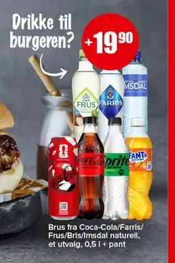 Spar Brus fra Coca-Cola/Farris/Frus/Bris/Imsdal naturell tilbud