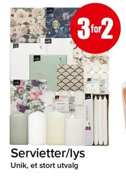 Spar Servietter/lys tilbud