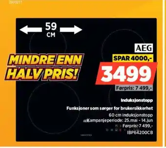 POWER AEG Induksjonstopp Funksjoner som sørger for brukersikkerhet tilbud