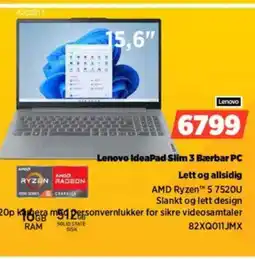 POWER Lenovo IdeaPad Slim 3 Bærbar PC Lett og allsidig tilbud