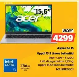 POWER Acer aspire go 15 opptil 13,5 timers batteritid tilbud