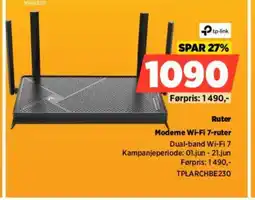 POWER Tp-link ruter moderne wi-fi 7-ruter tilbud