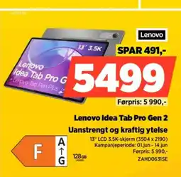 POWER Lenovo Idea Tab Pro Gen 2 Uanstrengt og kraftig ytelse tilbud
