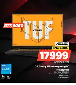 POWER ASUS TUF Gaming F16 bærbar gaming-PC Robust ytelse tilbud