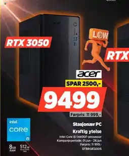 POWER Acer stasjonær pc kraftig ytelse tilbud
