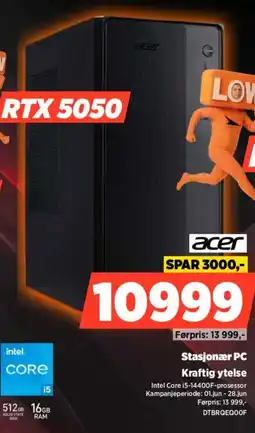 POWER Acer stasjonær pc kraftig ytelse tilbud