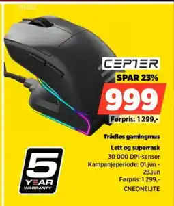 POWER CEPTER Trådløs gamingmus Lett og superrask tilbud
