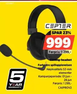 POWER CEPTER Gaming-headset Forbedre spillopplevelsen tilbud
