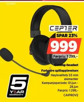 POWER CEPTER Gaming-headset Forbedre spillopplevelsen tilbud