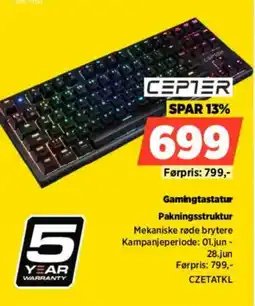 POWER CEPTER Gamingtastatur Pakningsstruktur tilbud