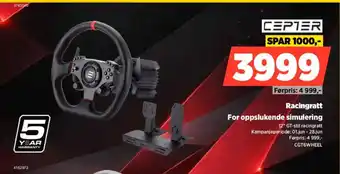 POWER CEPTER Racingratt For oppslukende simulering tilbud