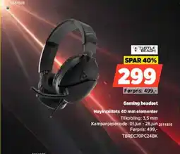 POWER TURTLE BEACH Gaming headset Høykvalitets 40 mm elementer Førpris: 499,- TBREC70PC24BK tilbud