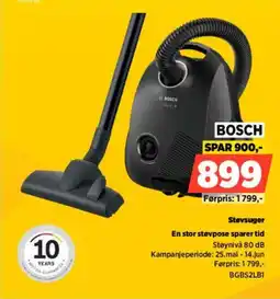 POWER En stor støvpose sparer tid BOSCH Støvsuger tilbud