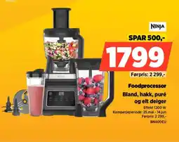 POWER NINJA Foodprocessor Bland, hakk, puré og elt deiger tilbud