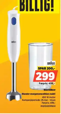 POWER BRAUN Stavmikser Blander morgensmoothien raskt! tilbud