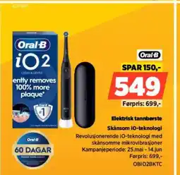 POWER Oral-B Elektrisk tannbørste Skånsom iO-teknologi tilbud