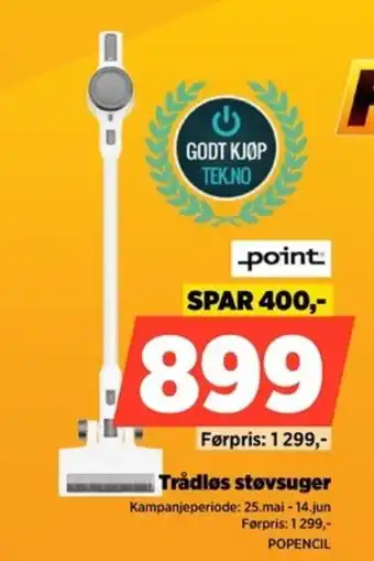 POWER Point Trådløs støvsuger tilbud