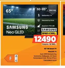 POWER SAMSUNG 65" 4K Smart TV MiniLED TV tilbud