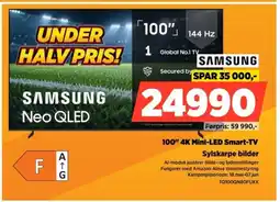 POWER SAMSUNG 100" 4K Mini-LED Smart-TV Sylskarpe bilder tilbud