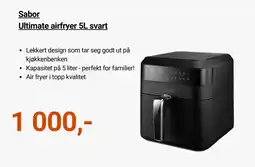Kitch'n Sabor Ultimate airfryer 5L svart tilbud