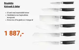 Kitch'n Brusletto Knivsett 6 deler tilbud