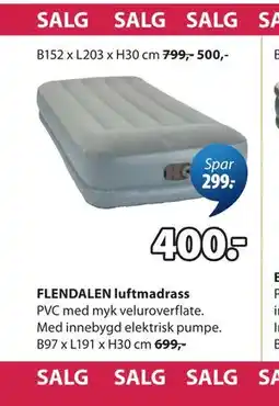 JYSK FLENDALEN luftmadrass tilbud