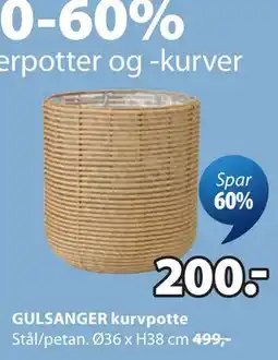 JYSK GULSANGER kurvpotte tilbud
