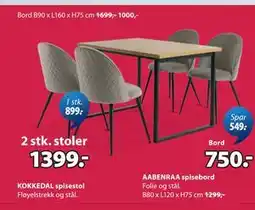 JYSK AABENRAA spisebord tilbud