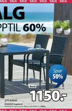 JYSK MADERUP hagebord tilbud