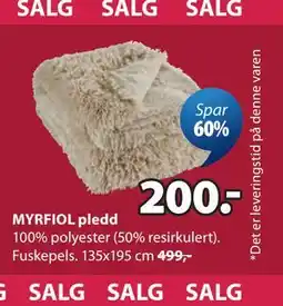JYSK MYRFIOL pledd tilbud