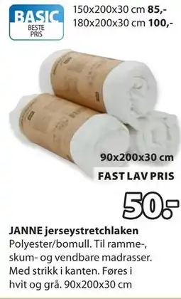 JYSK JANNE jerseystretchlaken tilbud