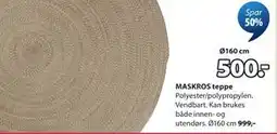 JYSK MASKROS teppe tilbud