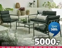 JYSK LILLESTROEM bord + sofa + 2 stoler - svart tilbud