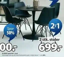 JYSK KLARUP spisestol - svart tilbud